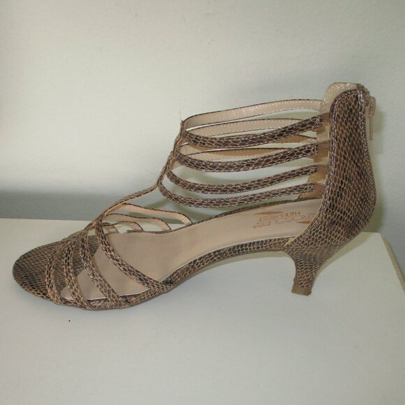 Aerosoles Heelrest "Limeaid" Womens Tan Faux Snakeskin T-Strap Heel Sandal - 11M - Picture 7 of 10